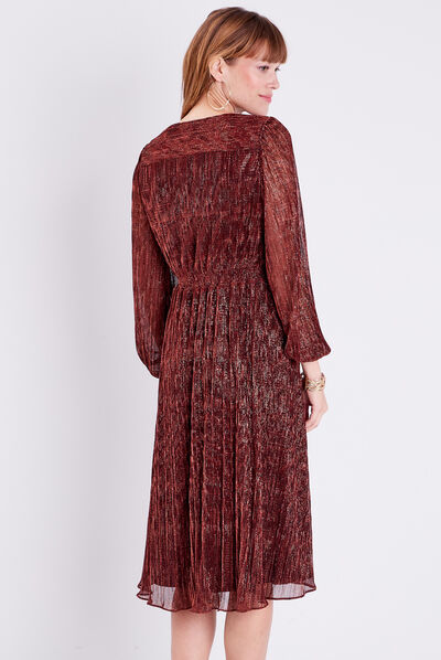 Robe longue droite rose femme