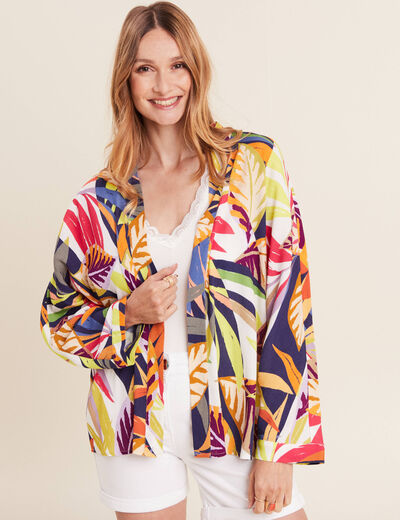 Kimono manches longues multicolore femme