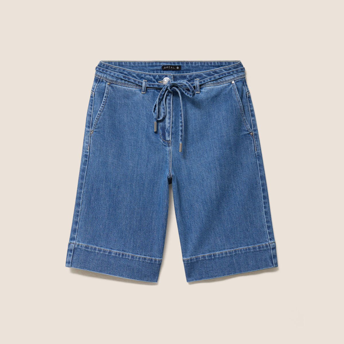 Bermuda en jean denim stone femme