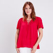Blouse manches courtes rose framboise femme