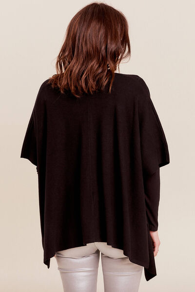 Poncho avec strass noir femme