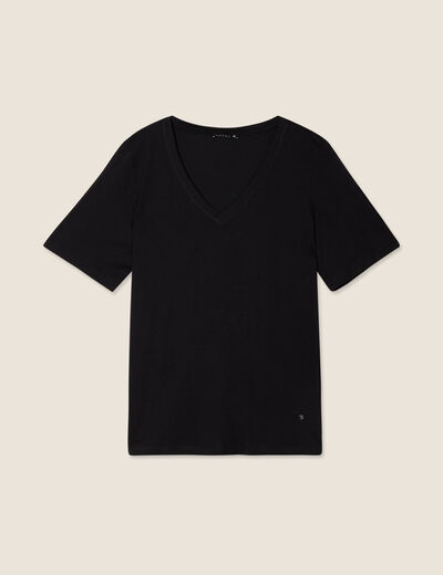T-shirt manches courtes noir femme