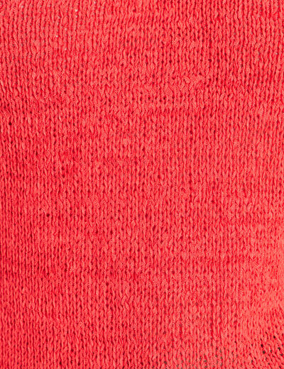 D&eacute;bardeur tricot sans manches rouge femme