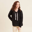Pull à capuche noir femme