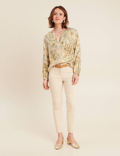 Blouse manches longues vert clair femme
