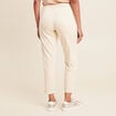 Pantalon coupe droite à coulisse ivoire femme