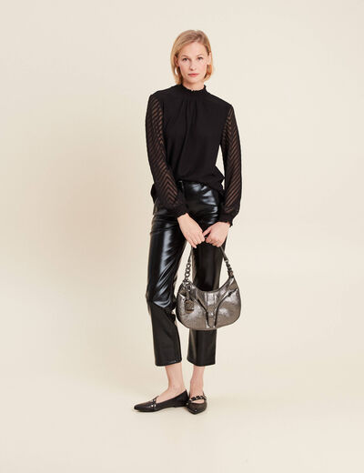 Blouse manches longues noir femme