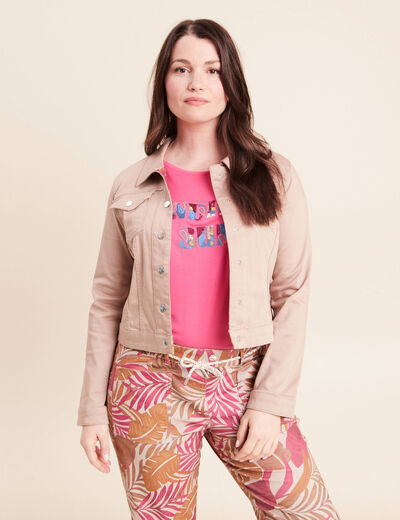 Veste cintr&eacute;e r&eacute;versible manches longues marron femme