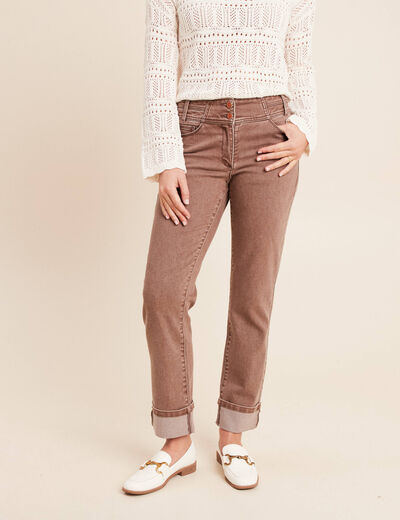 Jean standard marron clair femme