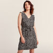 Robe droite ceinturée noir femme