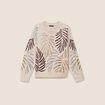Pull col rond &agrave; sequins couleur or femme