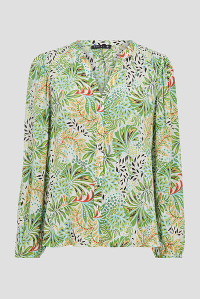 Blouse manches longues blanc femme