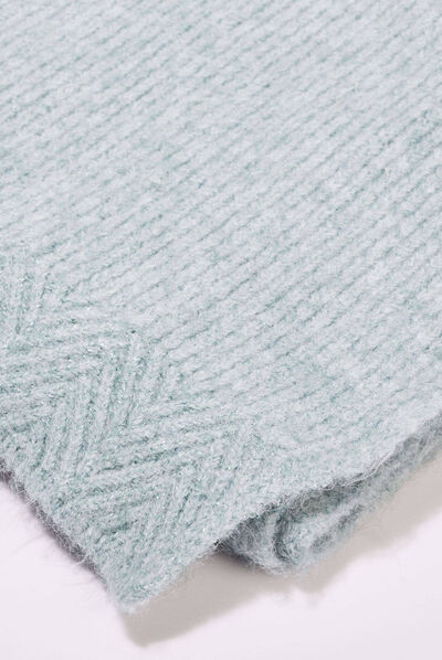 Lot bonnet et écharpe bleu canard femme