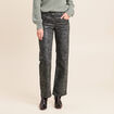Pantalon taille bascul&eacute;e vert femme