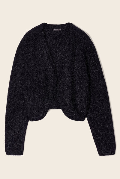 Gilet manches longues noir femme