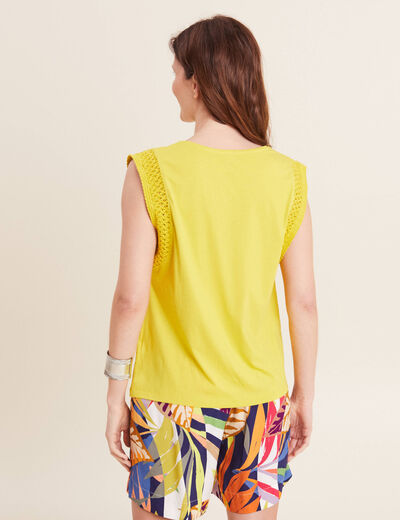 T-shirt sans manches vert anis femme