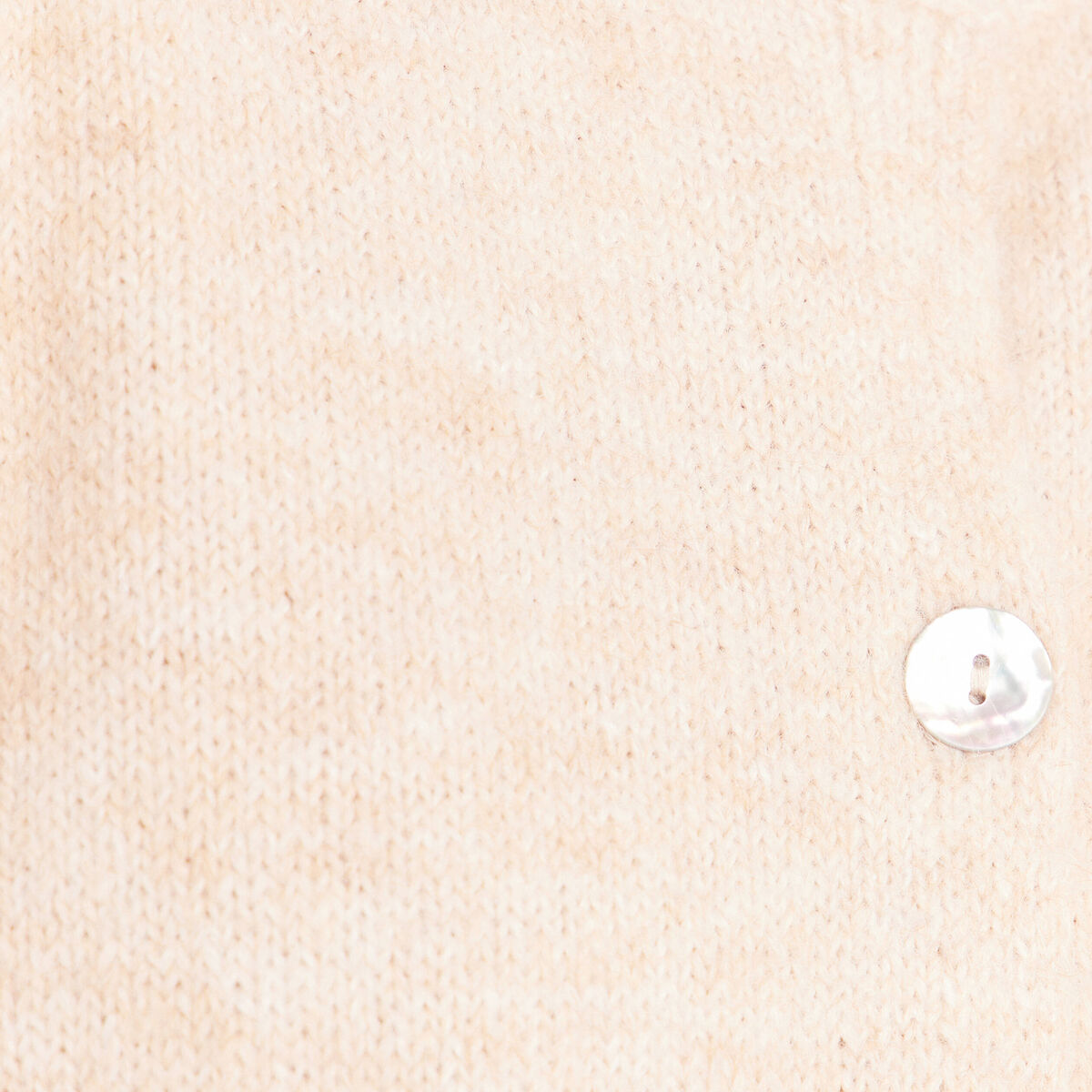 Gilet bi-mati&egrave;re col rond ivoire femme