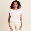 T-shirt manches courtes ecru femme