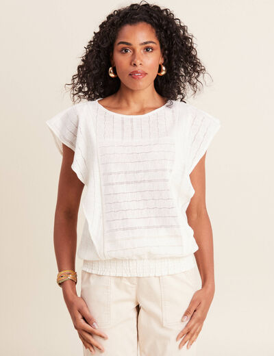 T-shirt manches courtes ecru femme