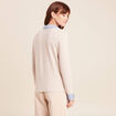 T-shirt effet 2 en 1 col chemise creme femme