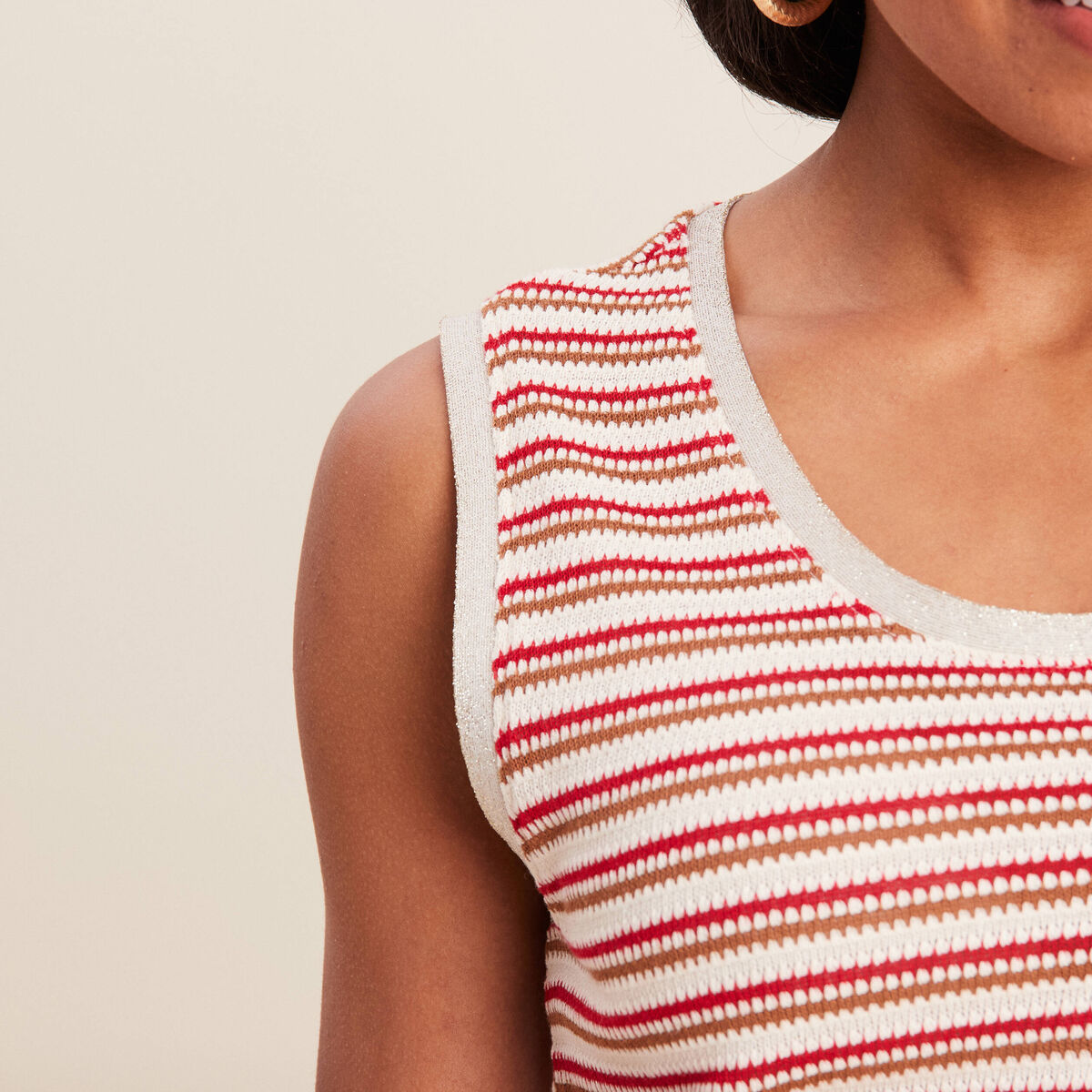 Débardeur crochet rouge femme