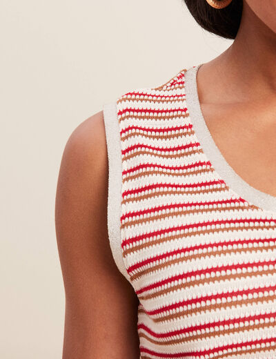 Débardeur crochet rouge femme