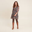 Robe &eacute;vas&eacute;e manches 3/4 noir femme
