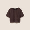 Top en suedine marron fonc&eacute; femme