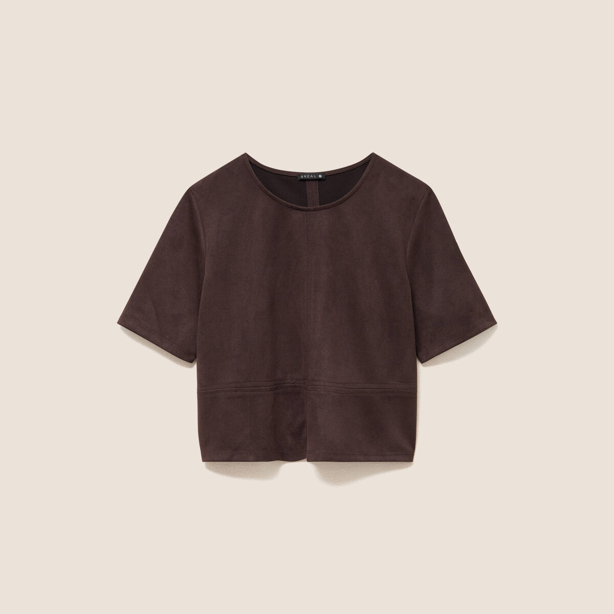 Top en suedine marron fonc&eacute; femme