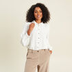 Chemise fluide manches longues ecru femme