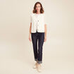 Gilet sans manches sans col ecru femme