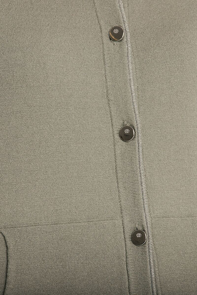 Gilet à capuche boutonné vert clair femme