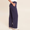 Pantalon coupe large bleu marine femme