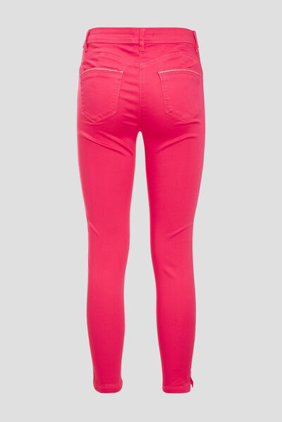 Pantalon ajusté rose framboise femme