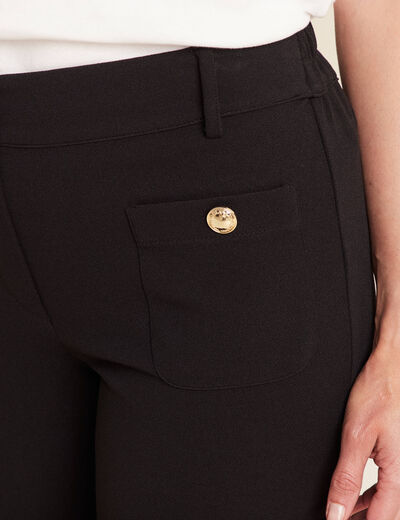 Pantalon coupe droite taille haute noir femme