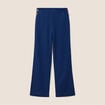 Pantalon large 7/8&egrave;me taille haute bleu roi femme
