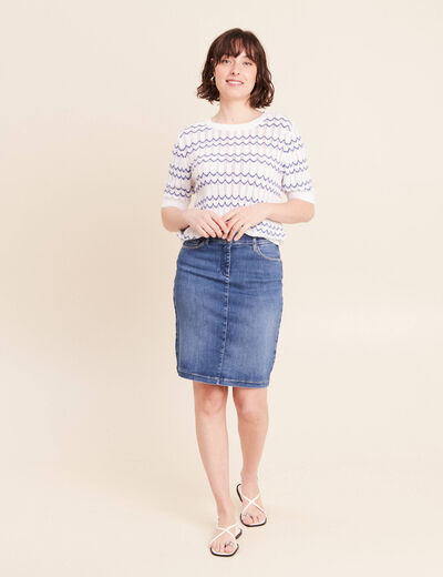 Jupe magique l'unique denim double stone femme