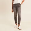 Jean ajusté taille standard 7/8ème gris femme