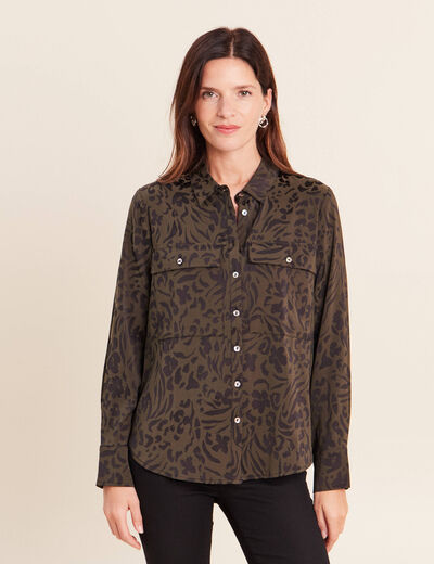 Chemise manches longues vert femme