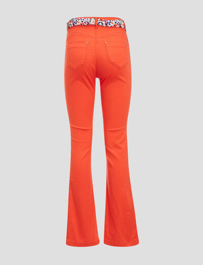Jean bootcut orange femme