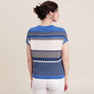 Pull &agrave; manches courtes bleu femme