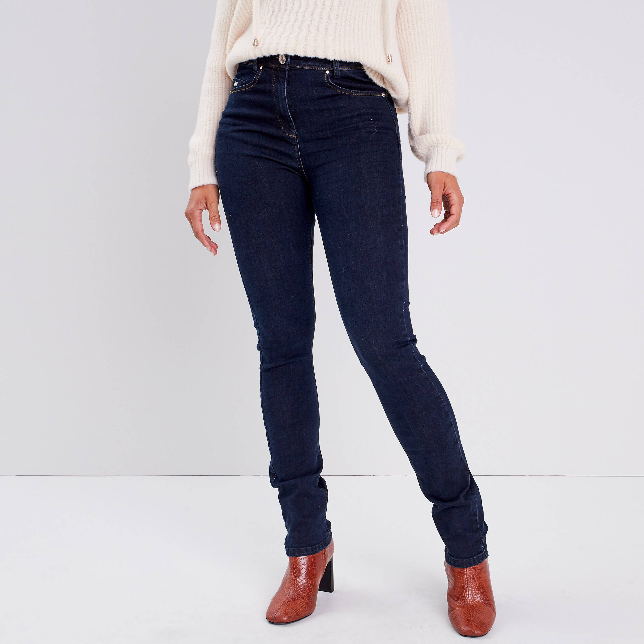 Jean bleu nuit femme top