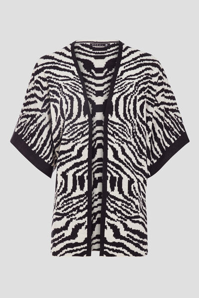 Poncho manches courtes blanc femme