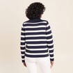 Veste r&eacute;versible en maille bleu femme