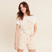 T-shirt manches courtes ecru femme
