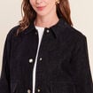 Veste courte droite denim brut femme
