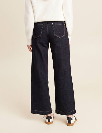 Jean large à pont denim brut femme