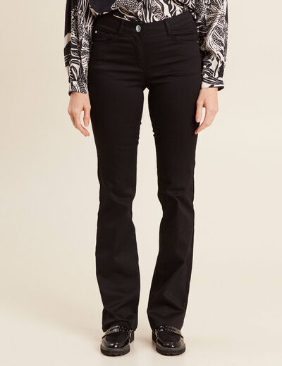 Pantalon léger bootcut taille basculée noir femme