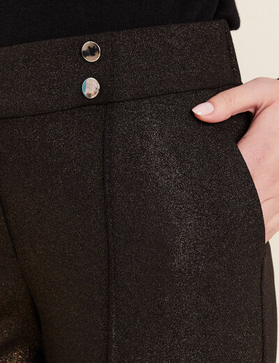 Pantalon large paillettes noir femme