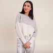 Pull manches longues gris femme